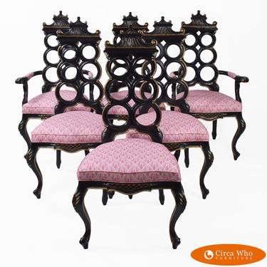 Set of 6 Pagoda Chairs