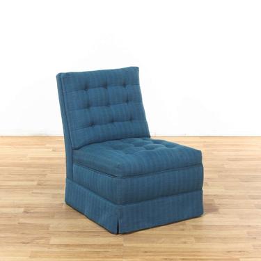 Blue Tufted Slipper Accent Chair 2