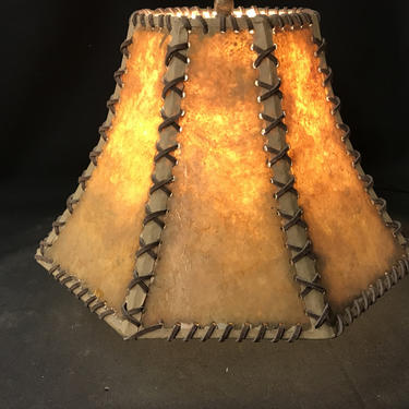 Vintage Arts and Crafts Mica Lamp Shade Bridge Lamp Table Lamp item #3222 