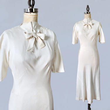 Rare!!! MADELEINE VIONNET Designer 1930s Dress / 30s Cream Day Dress/ Iconic Bias Cut / Amazing Construction 