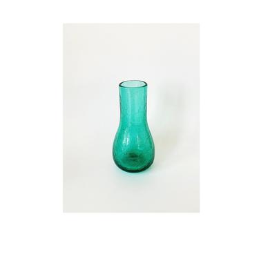 Vintage Blenko Pre Designer Sea Green Crackle Vase 
