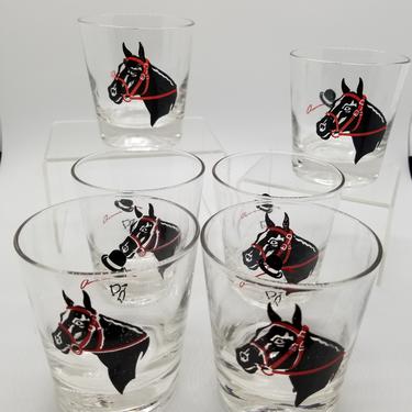 Set of 6 Horse Jockey glasses