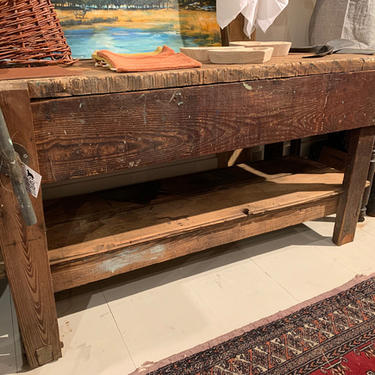 1800's workbench, 5' l x 2' d x 31" t, $495.