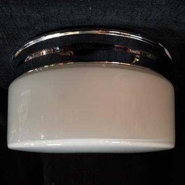 Flush Mount Ceiling Light with Faux Milk Glass Shade
