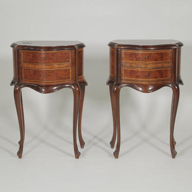 Pair Of Nearly Matched Two Drawer Side Tables