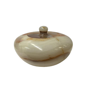 Chinese Oriental White Brown Jade Color Stone Carved Bowl Shape Display ws1195E 