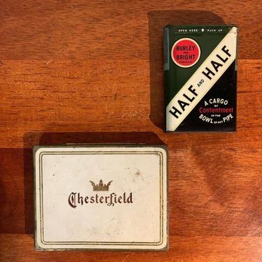 Vintage Tobacco Tins Chesterfield and Half and Half 
