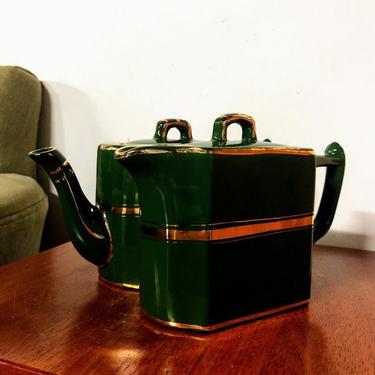 Vintage Wades Green and Gold Twin Tea Set 710 
