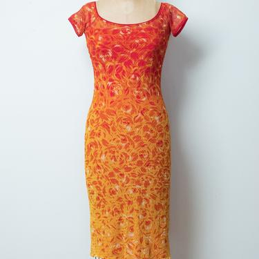 Fiery Floral Print Dress | Vivienne Tam Spring 1998 