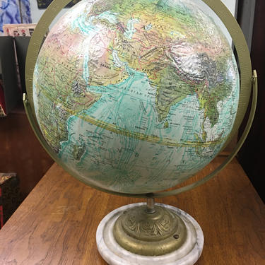 Vintage Replogle 12 inch Globe on Marble Base 