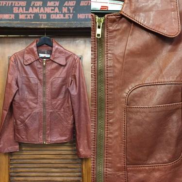Vintage 1980’s “Crae Carlyle” East West Style Leather Jacket, Rocker Style, Lightweight, Vintage Clothing 