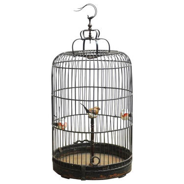 Antique Chinese Domed Bamboo Bird Cage by ErinLaneEstate