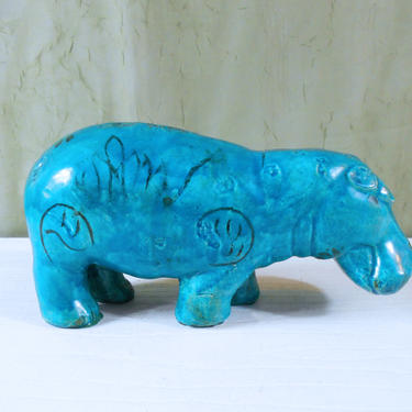 Blue Hippo Figurine - Museum Replica of &amp;quot;William&amp;quot; the Hippo 