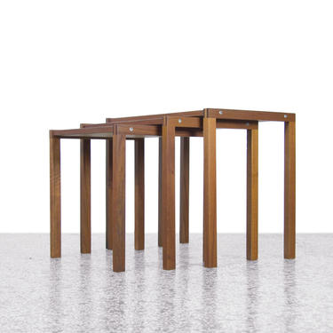 Danish Teak Nesting Tables by Bent Silberg - Set of 3 