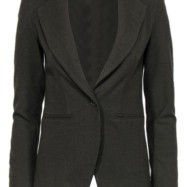 Drew - Olive Green Single Button Blazer w/ Camo Cuff Trim Sz XS