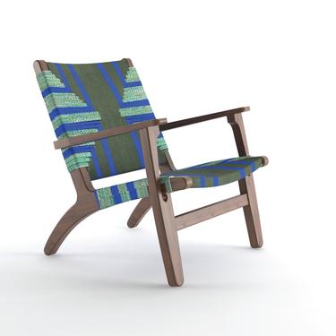 MidCentury Armchair - handwoven Seat- Living Room Chair- Accent Chair- Rustic Chair- Handmade Furniture- hammock chair- danish modern chair 