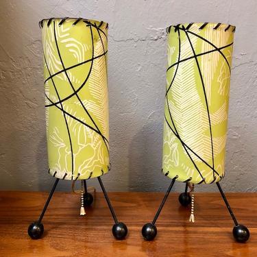 Pair of Atomic Fiberglass Shade Table Lamps