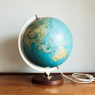 Mid Century Light Up World Globe by Scan-Globe A/S Made in Denmark 1970 