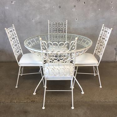 Vintage Mid Century Arthur Umanoff Patio Table with Chairs
