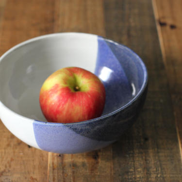 Blue & White Ceramic Bowl | Wheel Thrown | Handmade by CeramicsByCameron