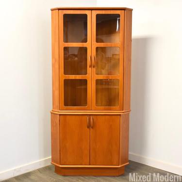 Danish Teak Corner Bookcase Cabinet 