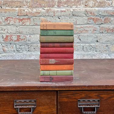 Lot of 10 Antique Books for Design & Display 
