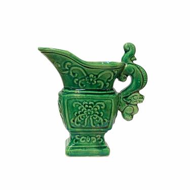 Chinese Green Color Ceramic Ancient Style Wine Cup Shape Display ws1807E 