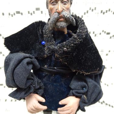 Antique 1800's Neapolitan Italian Creche Religious Doll, Hand Carved Hand Painted Man for Christmas Nativity  or Putz, Naples Italy 