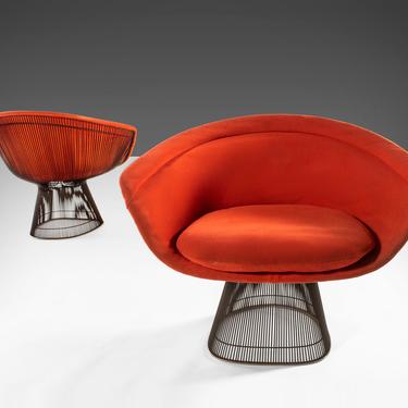 Set of Two (2) Lounge Chairs by Warren Platner for Knoll in Original Red Knoll Fabric, c. 1966 