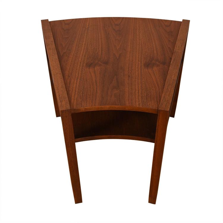 DUNBAR Mid Century Wedge Accent Table with Shelf