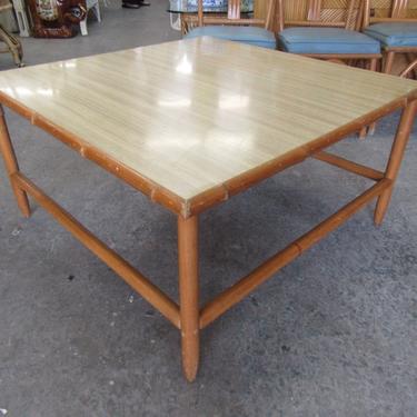1950's Bamboo &amp; Mica Coffee Table