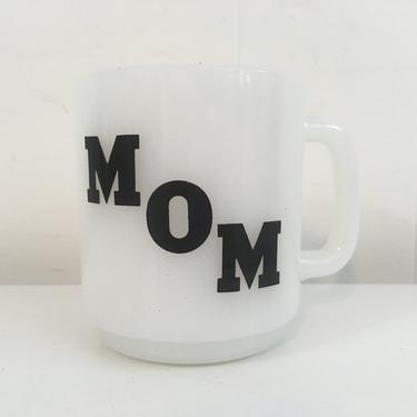 Vintage Mom Mug Glasbake 1970s Coffee Cup Mother's Day Gift Present Milk Glass Tea Glassbake 