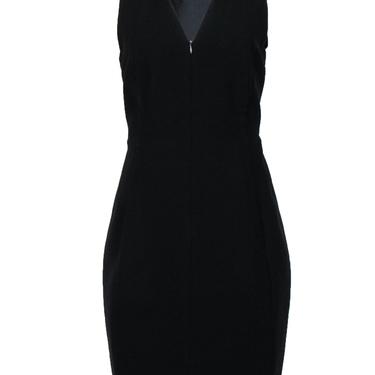 Elie Tahari - Black V-Neck Fitted Dress w/ Front Zipper Sz 8