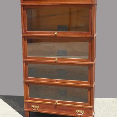 Antique Globe Wernicke Co. Art Mission Lawyers Stackable Cherry Bookcase 