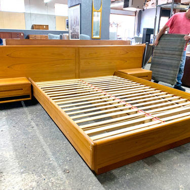 Danish teak queen platform bed