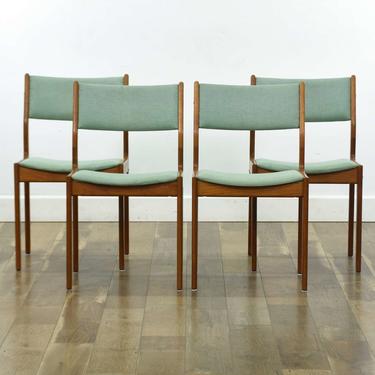 Set 4 Mid Century Modern Seafoam Green Dining Chairs