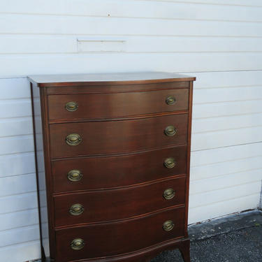 Serpentine Front Mahogany Tall Chest of Drawers 1396