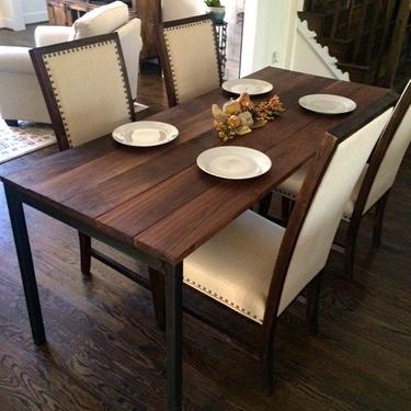 The &amp;quot;Ludwig&amp;quot; Dining Table - Reclaimed Wood &amp; Steel Kitchen Table - Reclaimed Wood Dining Table 