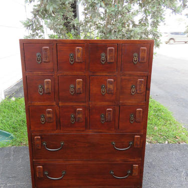 Apothecary Cabinet Asian Style Solid Cherry Multi Drawers Chest Cupboard 1330