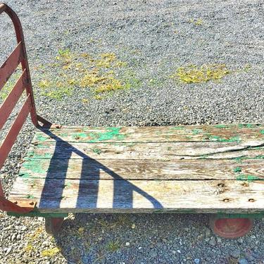 SOLD. Antique Industrial Railroad Factory Cart Coffee Table | Industrial Dcor