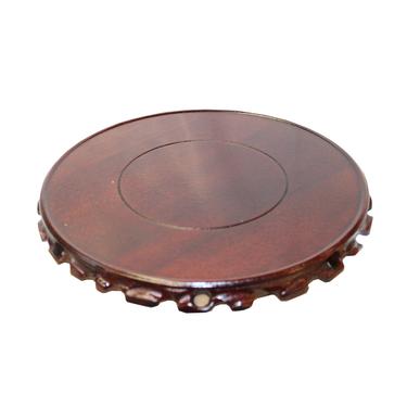 Chinese Brown Wood Handmade Round Table Top Stand Display Easel 7&amp;quot; ws818FE 
