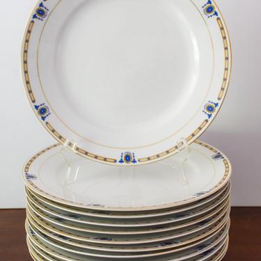 Set of 12 Vintage Noritake Beverly Pattern Dinner Plates 