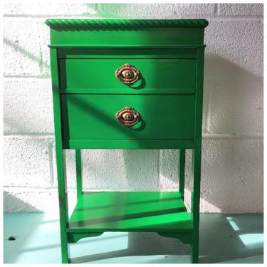 Vintage Green End Table