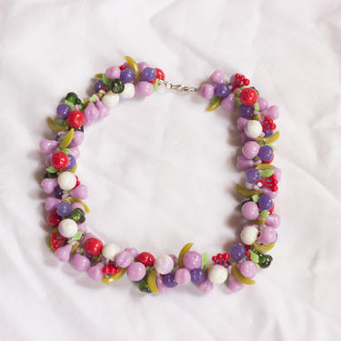 1960s Plastic Fruit Necklace 