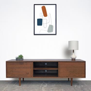 Kasse Credenza / Media Console - 75&amp;quot; - Solid Cherry - Teak Finish IN STOCK!!! 