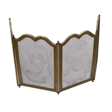 Vintage Traditional Brass French Made Fireplace Screen