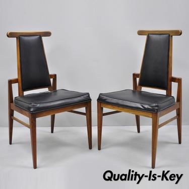 Pair Vintage Foster McDavid Mid Century Danish Modern Walnut Dining Side Chairs