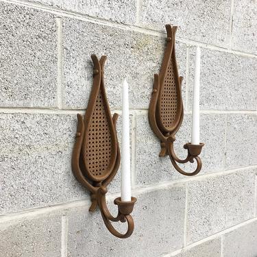 Vintage Sconce Set Retro 1960s HOMCO + Mid Century Modern + Set of 2 Matching + Wall Mounted + Candle Holder + MCM + Home Decor 