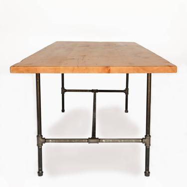 Counter Height or Bar Height Table with industrial pipe legs and reclaimed wood top.  Choice of height, size and finish. 