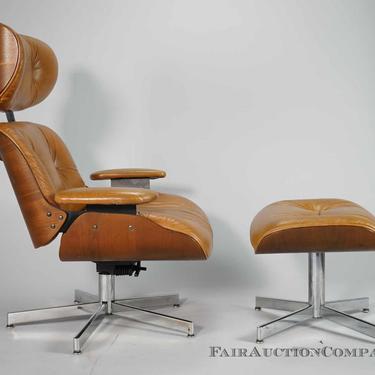 1 of 2 Plycraft Leather and Bentwood Lounge Chair